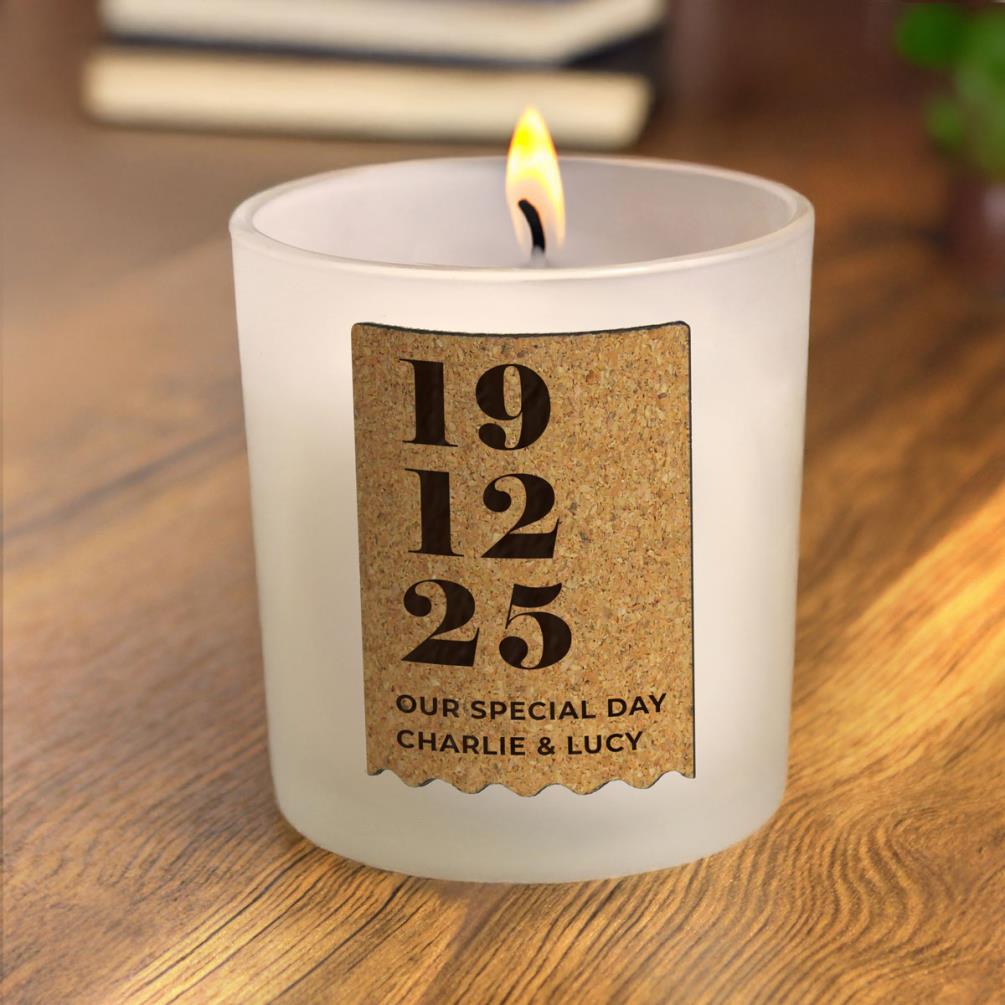 Personalised Anniversary Cork Label Jar Candle Extra Image 2
